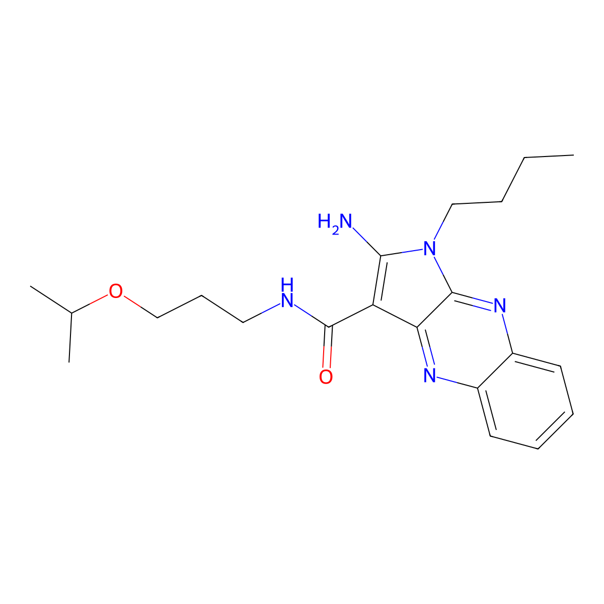 2-amino-1-butyl-N-(3-isopropoxypropyl)-1H-pyrrolo[2,3-b]quinoxaline-3-carboxamide molecular structure, CAS 848918-20-7