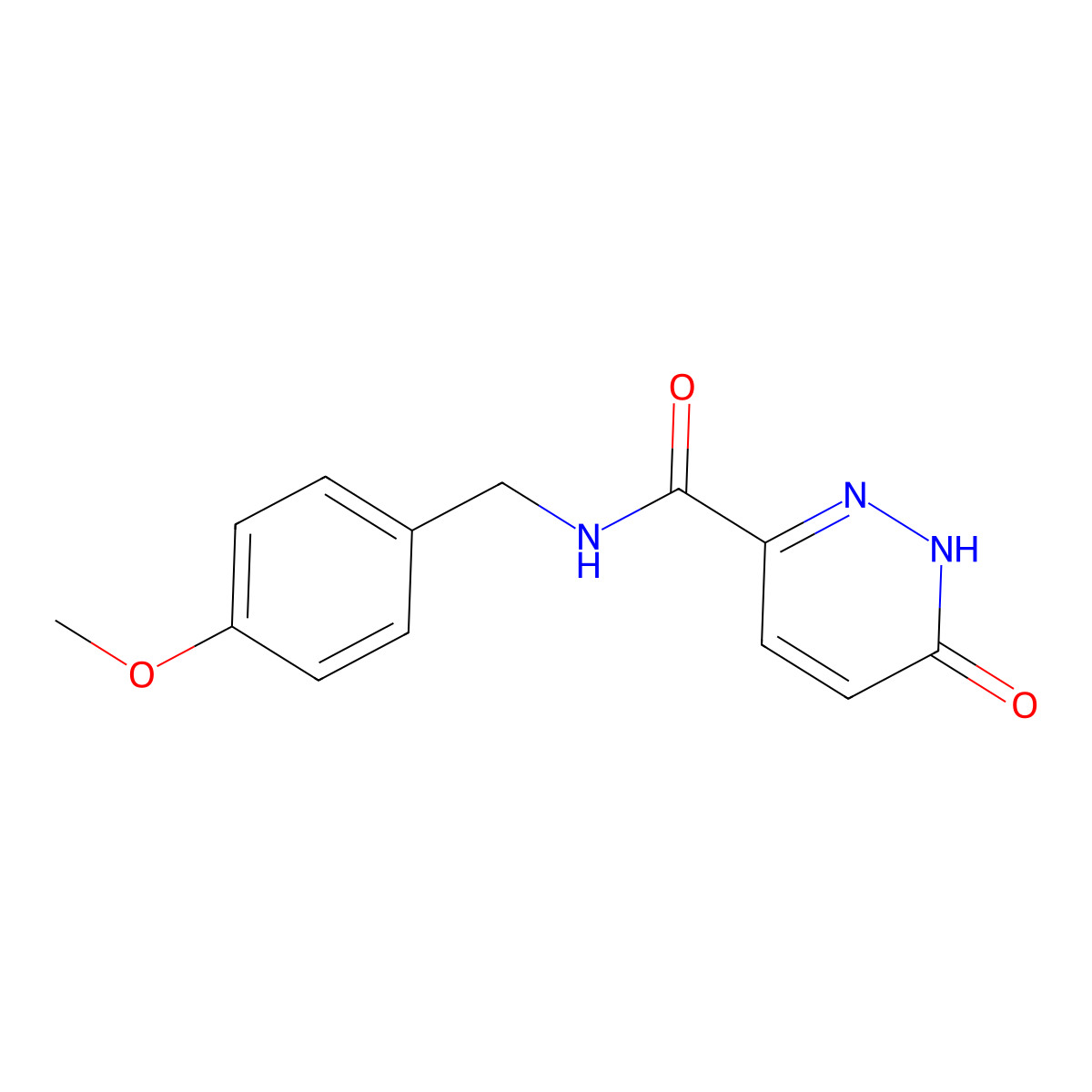 N-[(4-methoxyphenyl)methyl]-6-oxo-1H-pyridazine-3-carboxamide molecular structure, CAS 848918-54-7