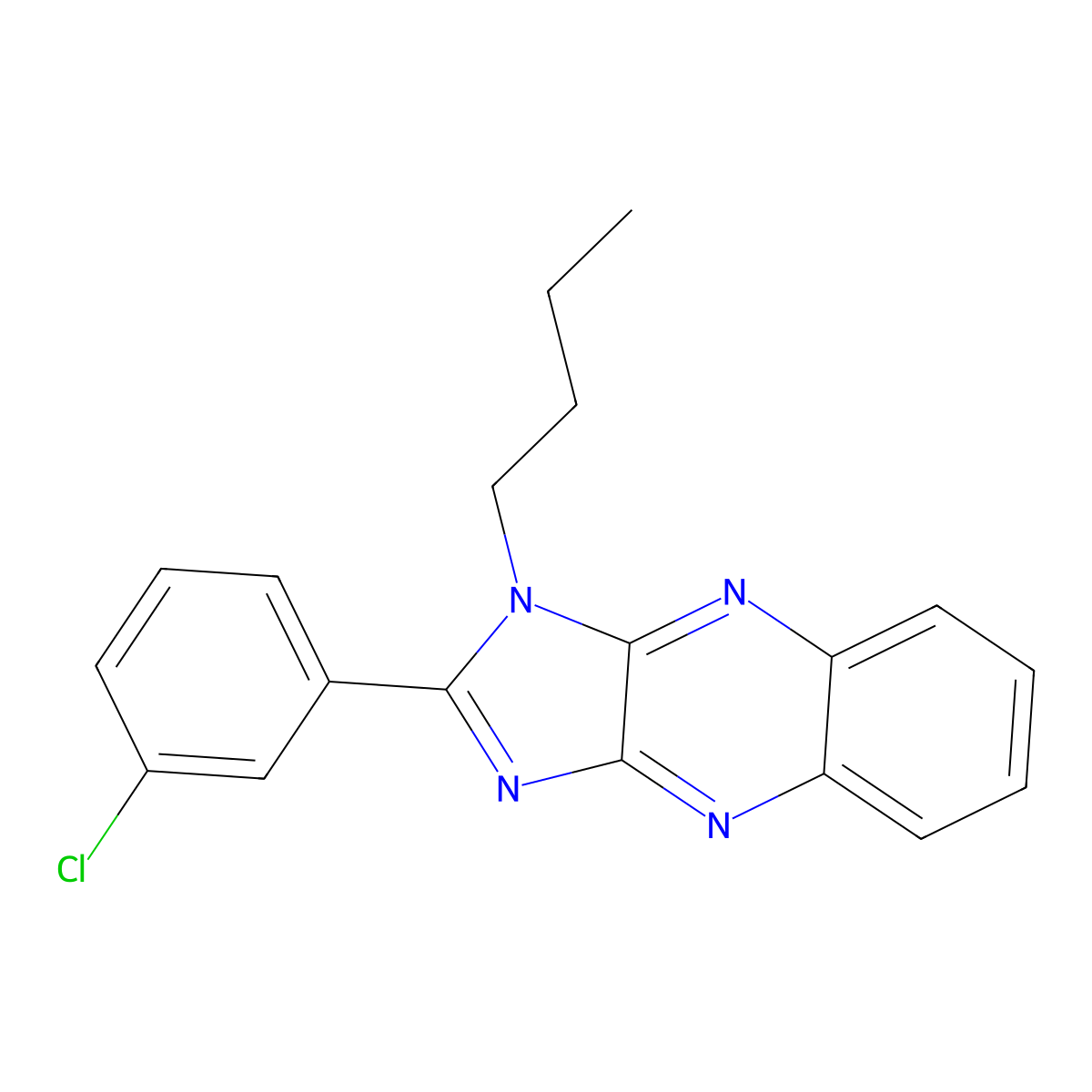3-Butyl-2-(3-chlorophenyl)imidazo[4,5-b]quinoxaline molecular structure, CAS 848919-29-9