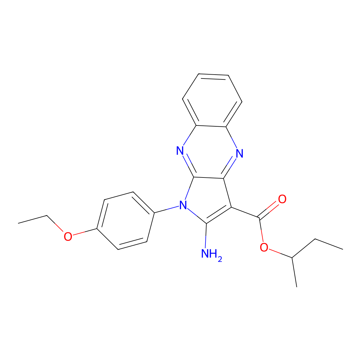 Butan-2-yl 2-amino-1-(4-ethoxyphenyl)pyrrolo[3,2-b]quinoxaline-3-carboxylate molecular structure, CAS 848919-54-0