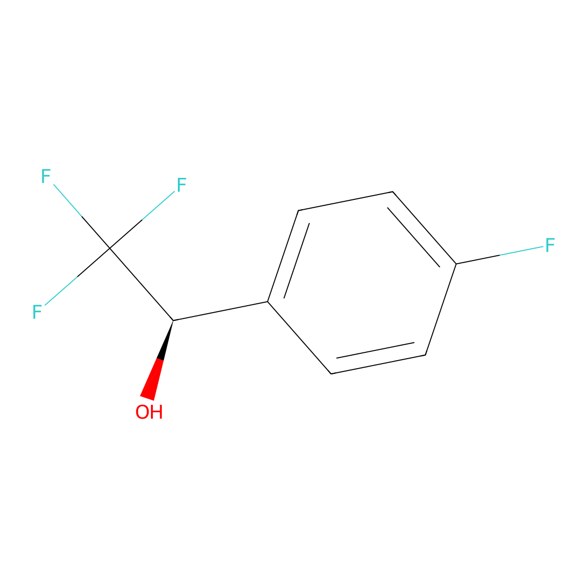 (1R)-2,2,2-trifluoro-1-(4-fluorophenyl)ethan-1-ol molecular structure, CAS 848926-12-5