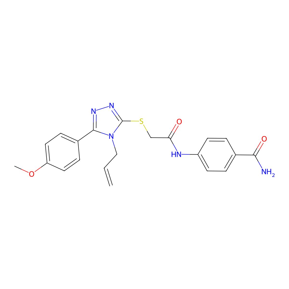 4-[({[5-(4-methoxyphenyl)-4-(prop-2-en-1-yl)-4H-1,2,4-triazol-3-yl]sulfanyl}acetyl)amino]benzamide molecular structure, CAS 848929-39-5