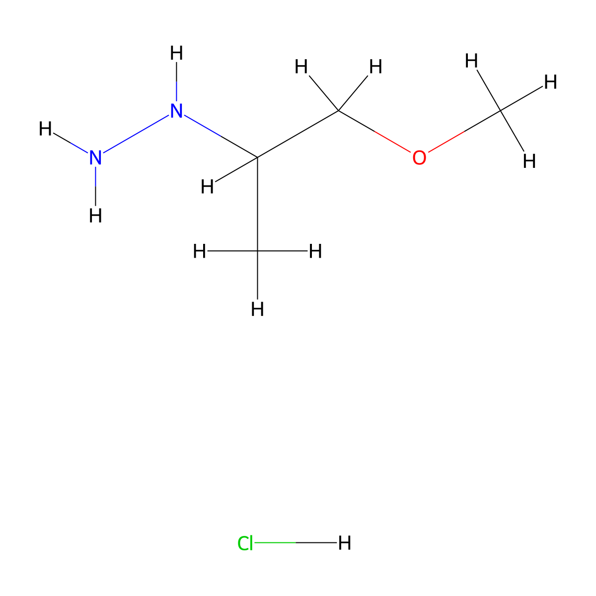 (1-Methoxypropan-2-yl)hydrazine hydrochloride molecular structure, CAS 848948-26-5