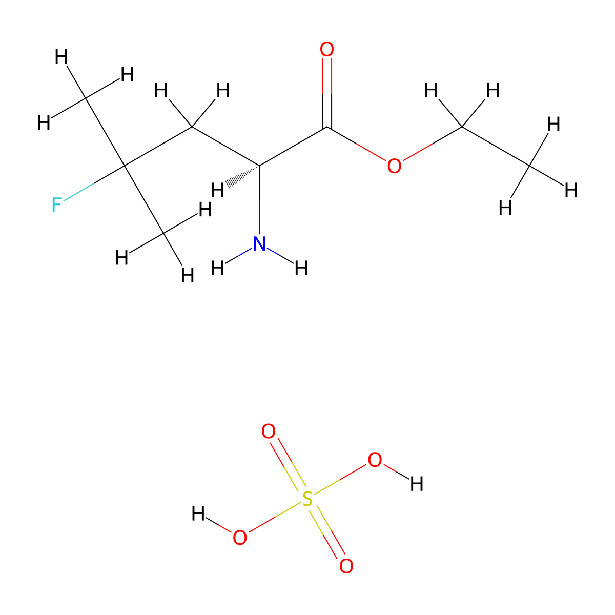 4-fluoro-L-leucine ethyl ester sulfate molecular structure, CAS 848949-85-9