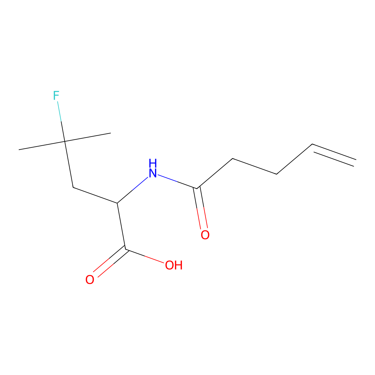 4-Fluoro-4-methyl-2-(pent-4-enamido)pentanoic acid molecular structure, CAS 848949-88-2