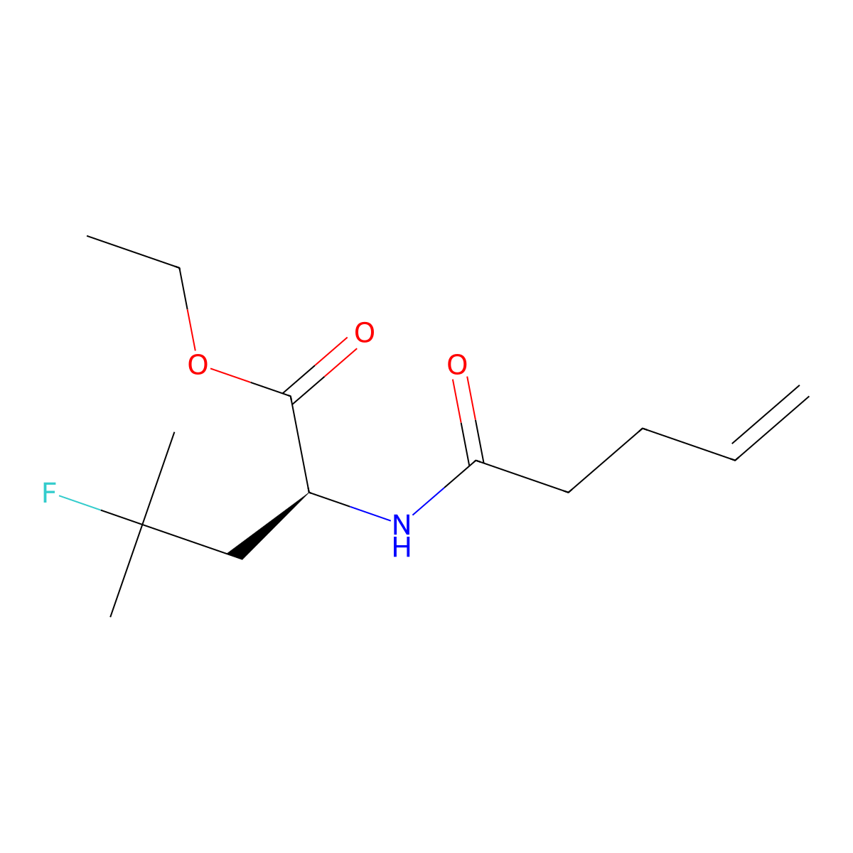 (S)-ethyl 4-fluoro-4-methyl-2-(pent-4-enamido)pentanoate molecular structure, CAS 848949-92-8