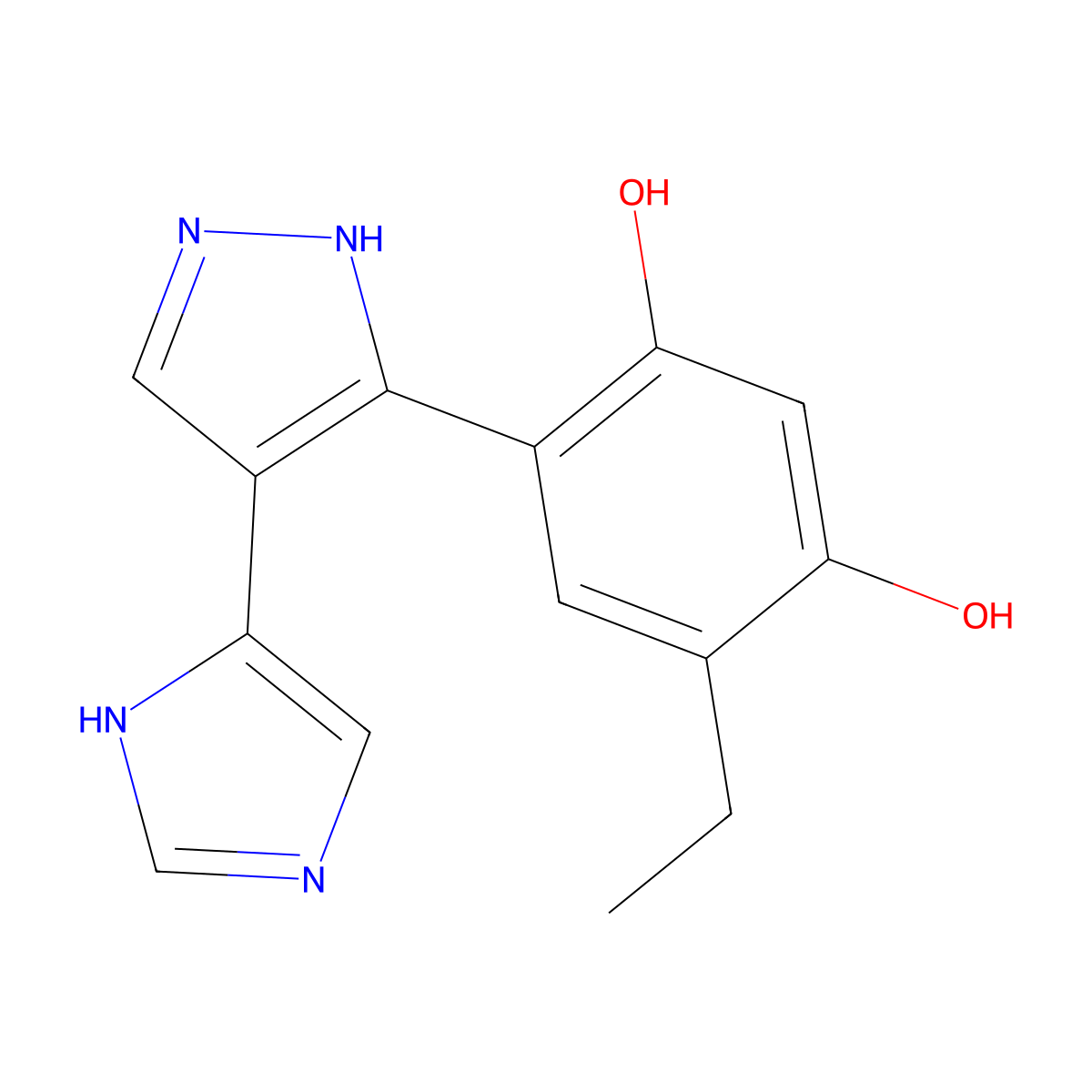 4-(1h-Imidazol-4-Yl)-3-(5-Ethyl-2,4-Dihydroxy-Phenyl)-1h-Pyrazole molecular structure, CAS 848952-37-4