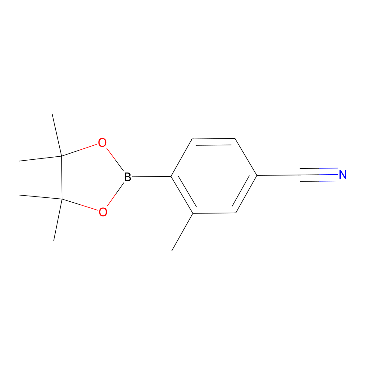 3-Methyl-4-(4,4,5,5-tetramethyl-1,3,2-dioxaborolan-2-yl)benzonitrile molecular structure, CAS 848953-05-9