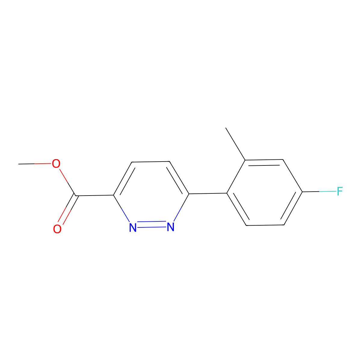 Methyl 6-(4-fluoro-2-methylphenyl)pyridazine-3-carboxylate molecular structure, CAS 848953-31-1