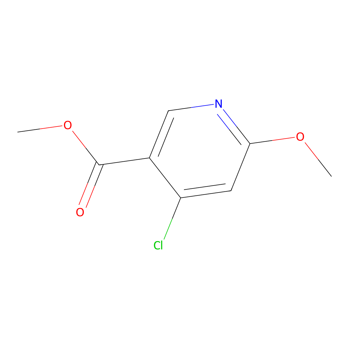 Methyl 4-chloro-6-methoxynicotinate molecular structure, CAS 848953-45-7