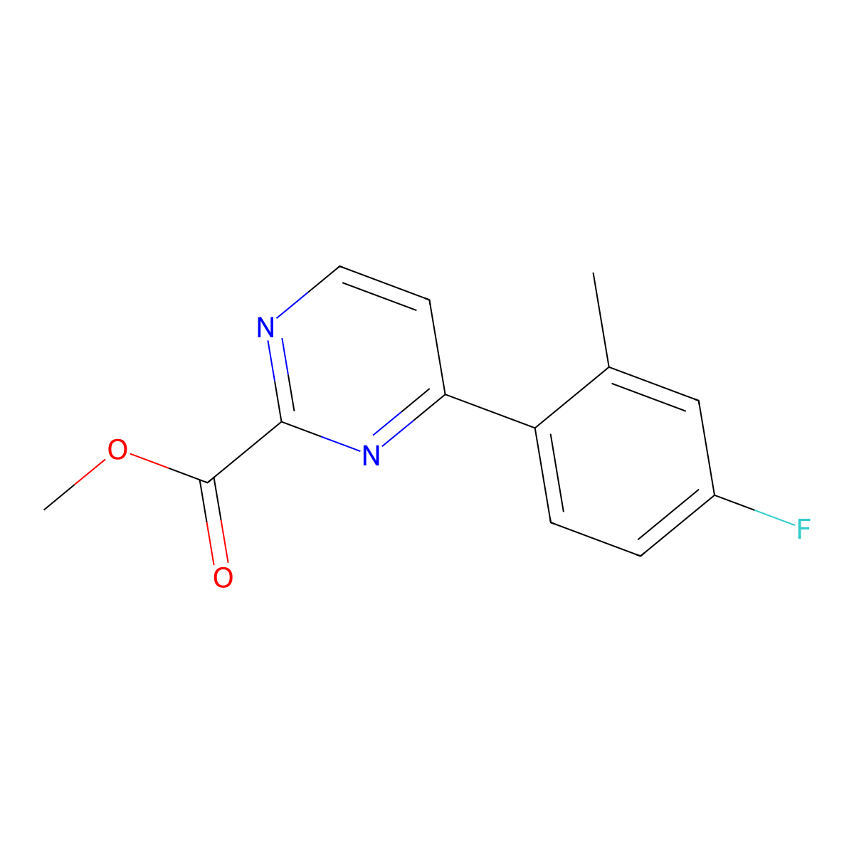 Methyl 4-(4-fluoro-2-methylphenyl)pyrimidine-2-carboxylate molecular structure, CAS 848953-51-5