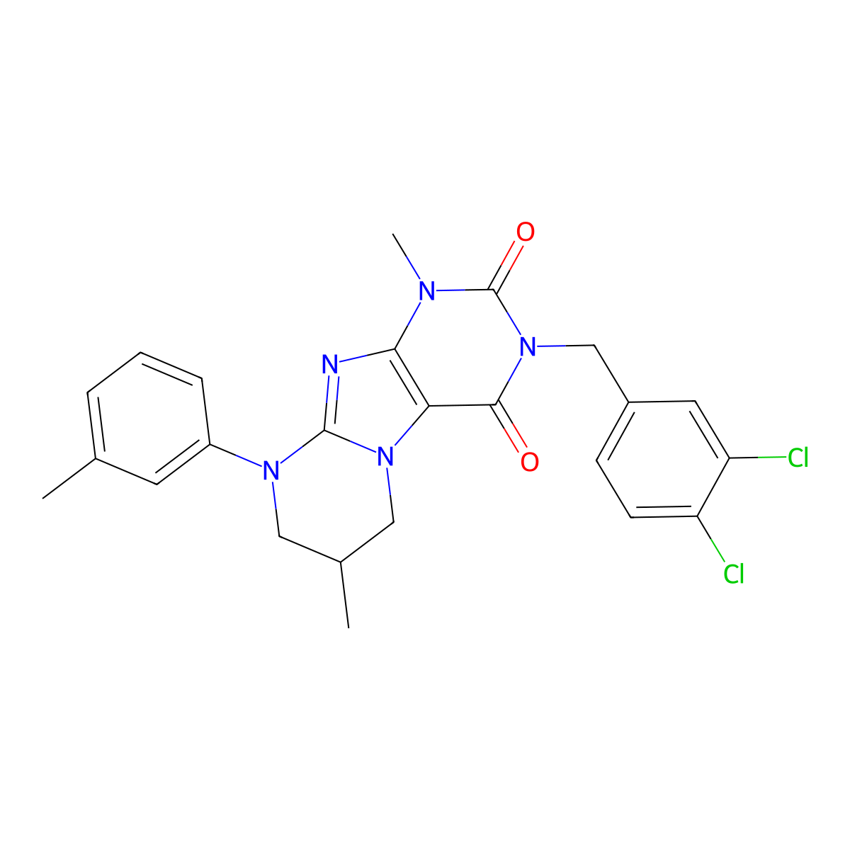3-[(3,4-dichlorophenyl)methyl]-1,7-dimethyl-9-(3-methylphenyl)-7,8-dihydro-6H-purino[7,8-a]pyrimidine-2,4-dione molecular structure, CAS 848986-22-1