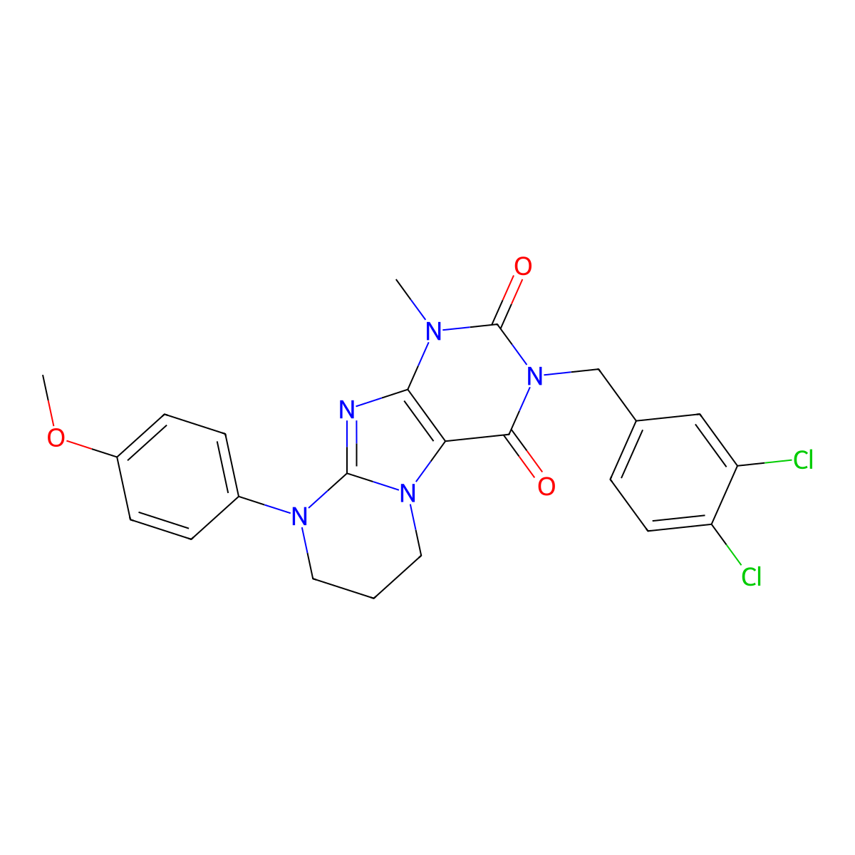 3-[(3,4-dichlorophenyl)methyl]-9-(4-methoxyphenyl)-1-methyl-7,8-dihydro-6H-purino[7,8-a]pyrimidine-2,4-dione molecular structure, CAS 848986-25-4