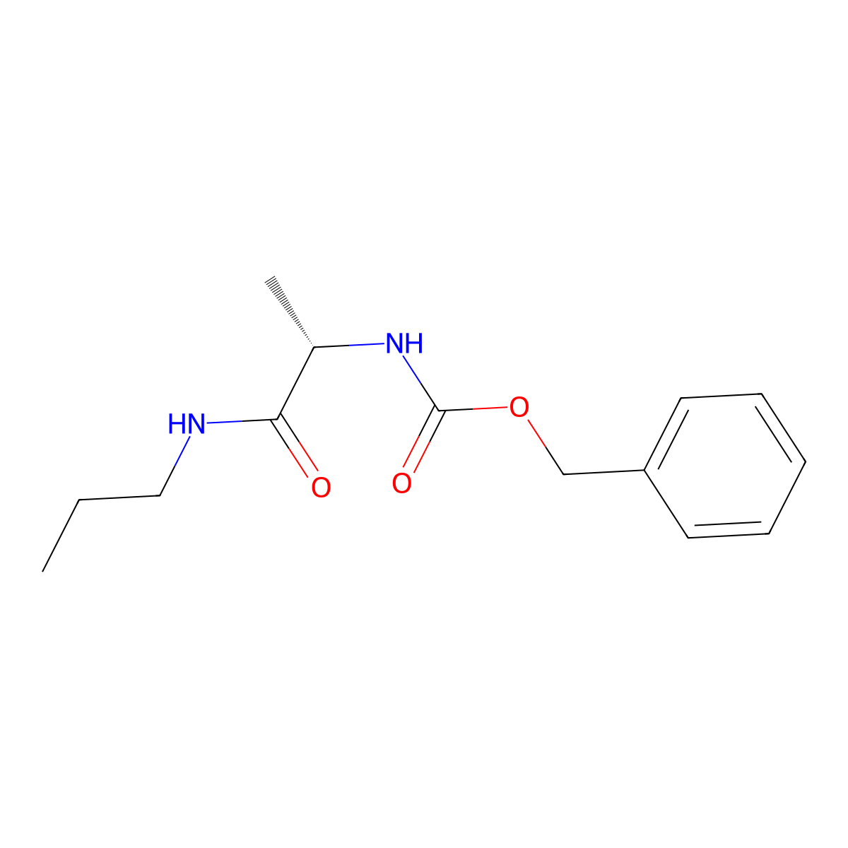 Benzyl N-[(1S)-1-(propylcarbamoyl)ethyl]carbamate molecular structure, CAS 84899-60-5