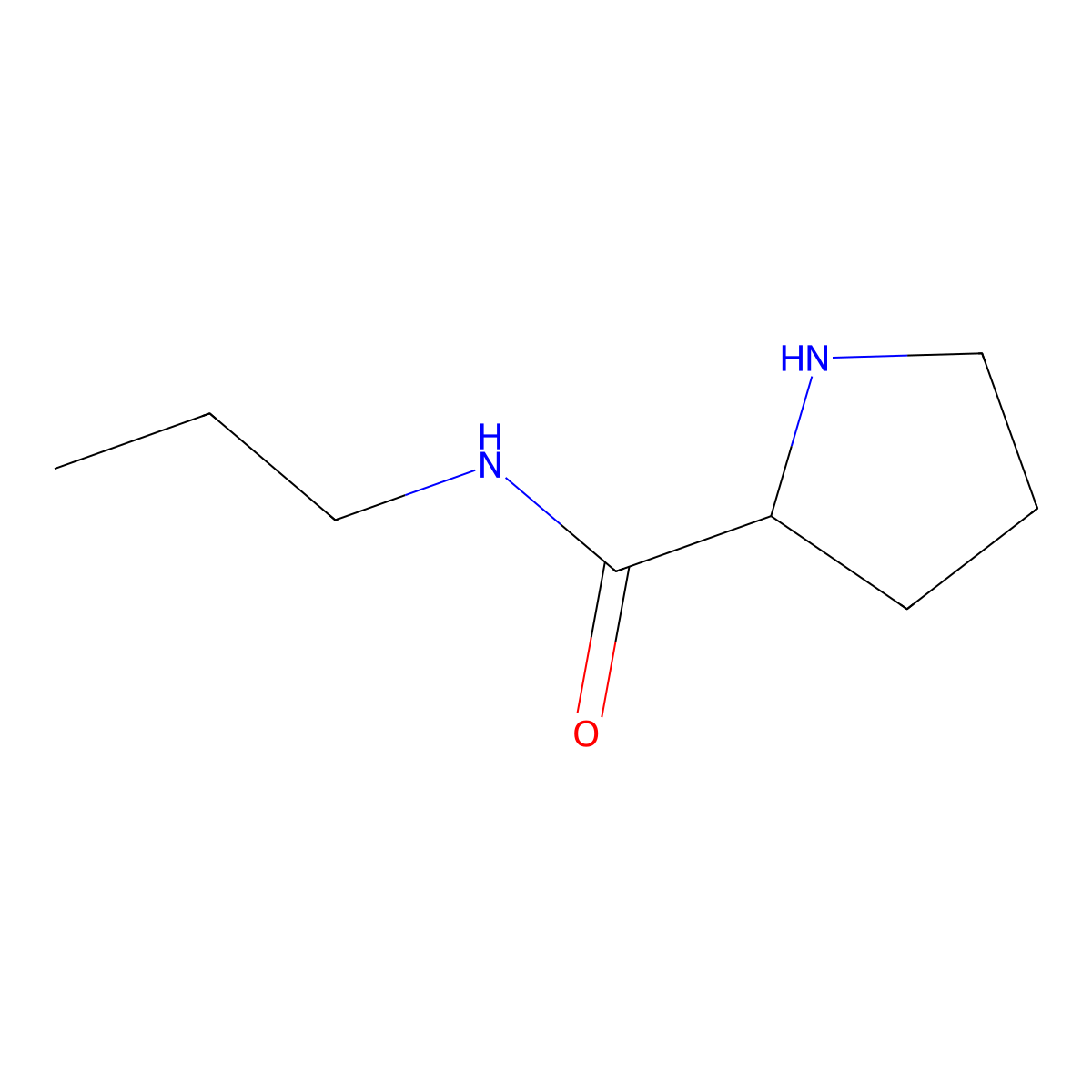 N-propylpyrrolidine-2-carboxamide molecular structure, CAS 84899-61-6