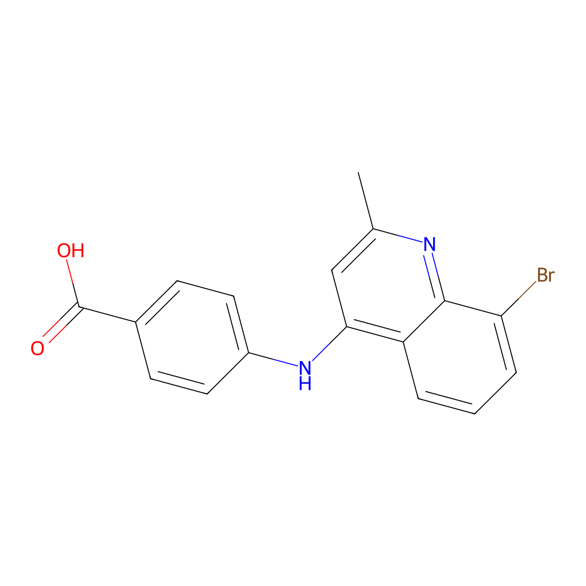4-[(8-Bromo-2-methylquinolin-4-yl)amino]benzoic acid molecular structure, CAS 848993-01-1