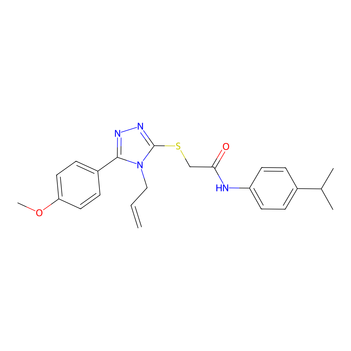 2-{[5-(4-methoxyphenyl)-4-(prop-2-en-1-yl)-4H-1,2,4-triazol-3-yl]sulfanyl}-N-[4-(propan-2-yl)phenyl]acetamide molecular structure, CAS 848993-03-3
