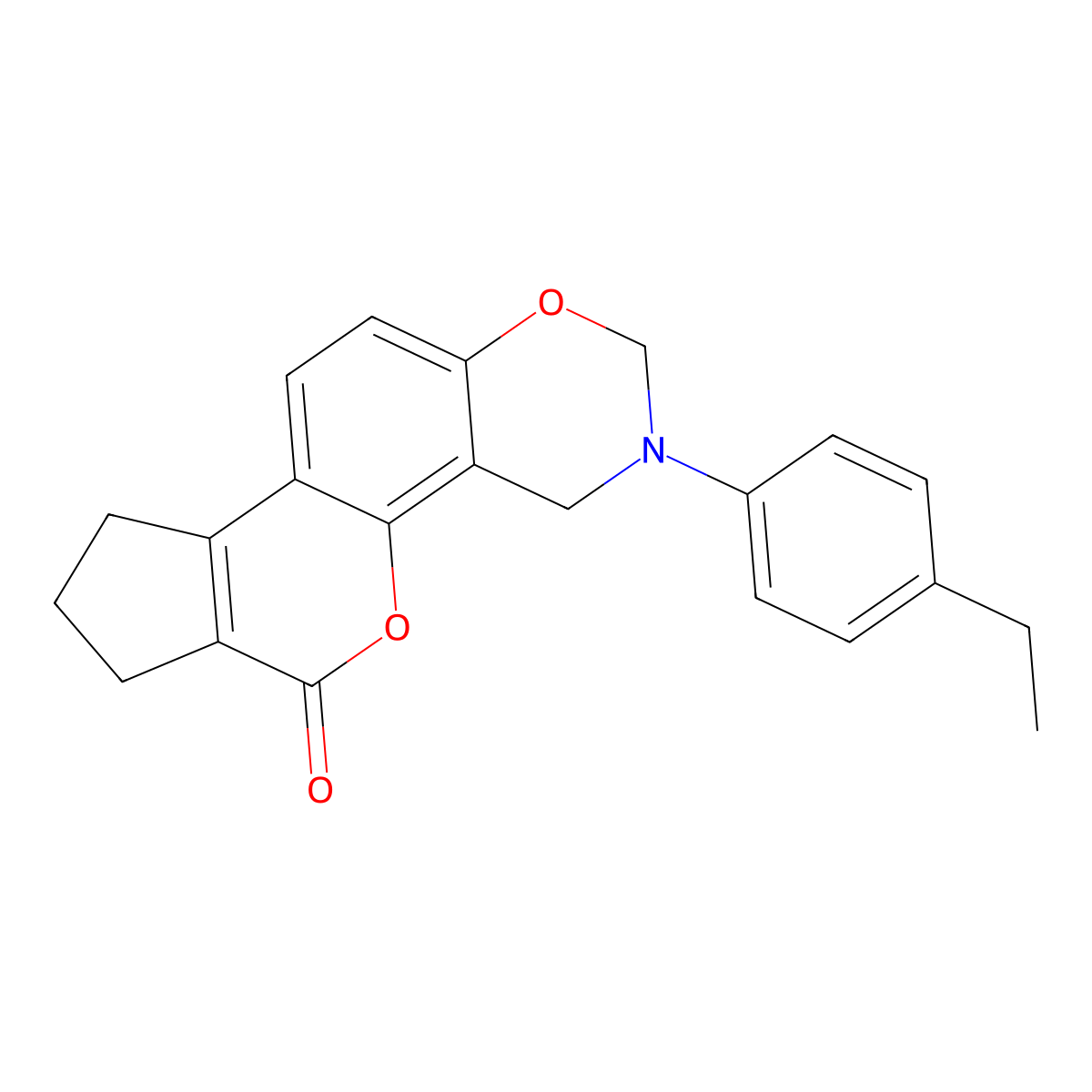 3-(4-ethylphenyl)-3,4,8,9-tetrahydro-2H-cyclopenta[3,4]chromeno[8,7-e][1,3]oxazin-6(7H)-one molecular structure, CAS 848994-04-7