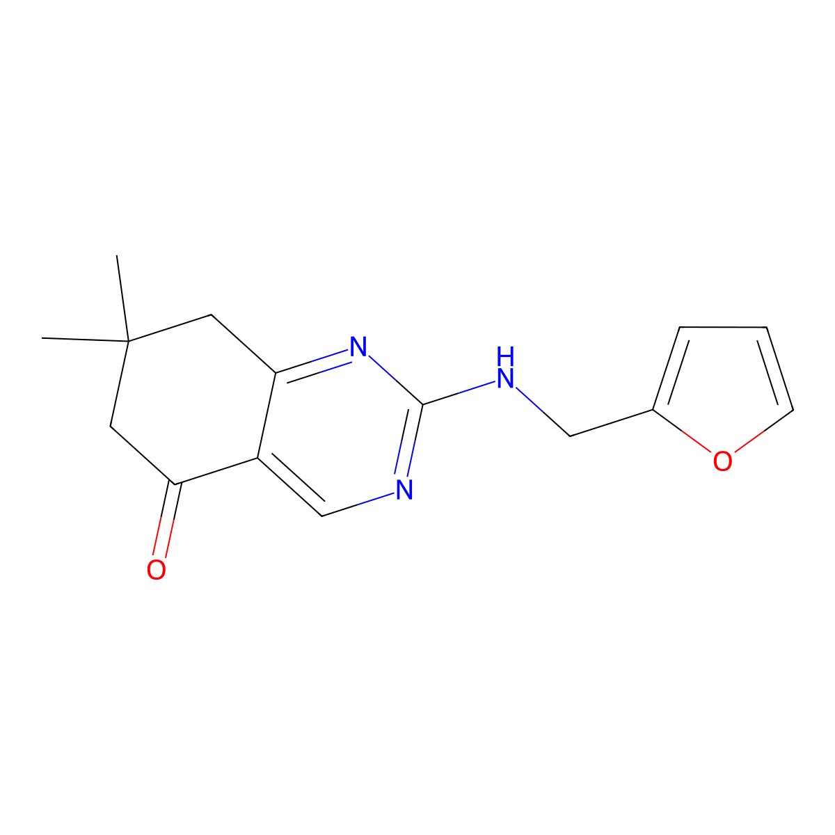 2-[(2-Furylmethyl)amino]-7,7-dimethyl-6,7,8-trihydroquinazolin-5-one molecular structure, CAS 848996-44-1