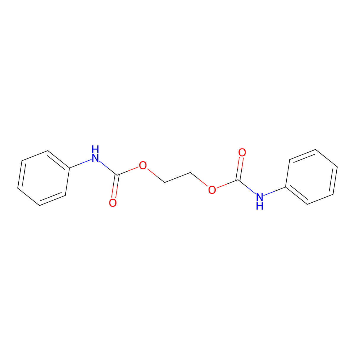 Ethane-1,2-diyl bis(phenylcarbamate) molecular structure, CAS 849-98-9