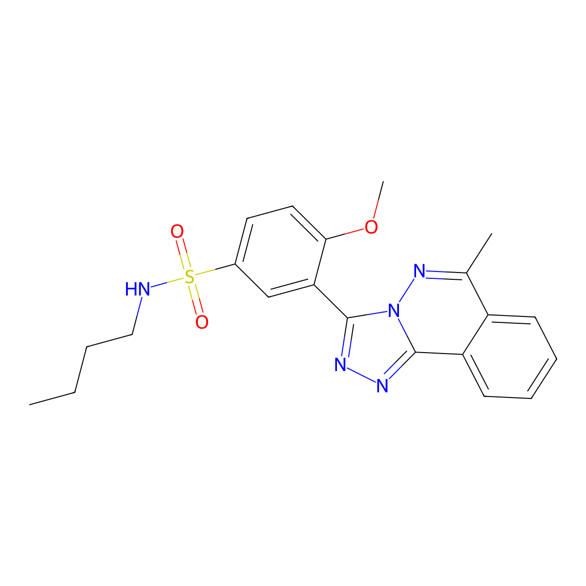 N-butyl-4-methoxy-3-(6-methyl-[1,2,4]triazolo[3,4-a]phthalazin-3-yl)benzenesulfonamide molecular structure, CAS 849000-18-6