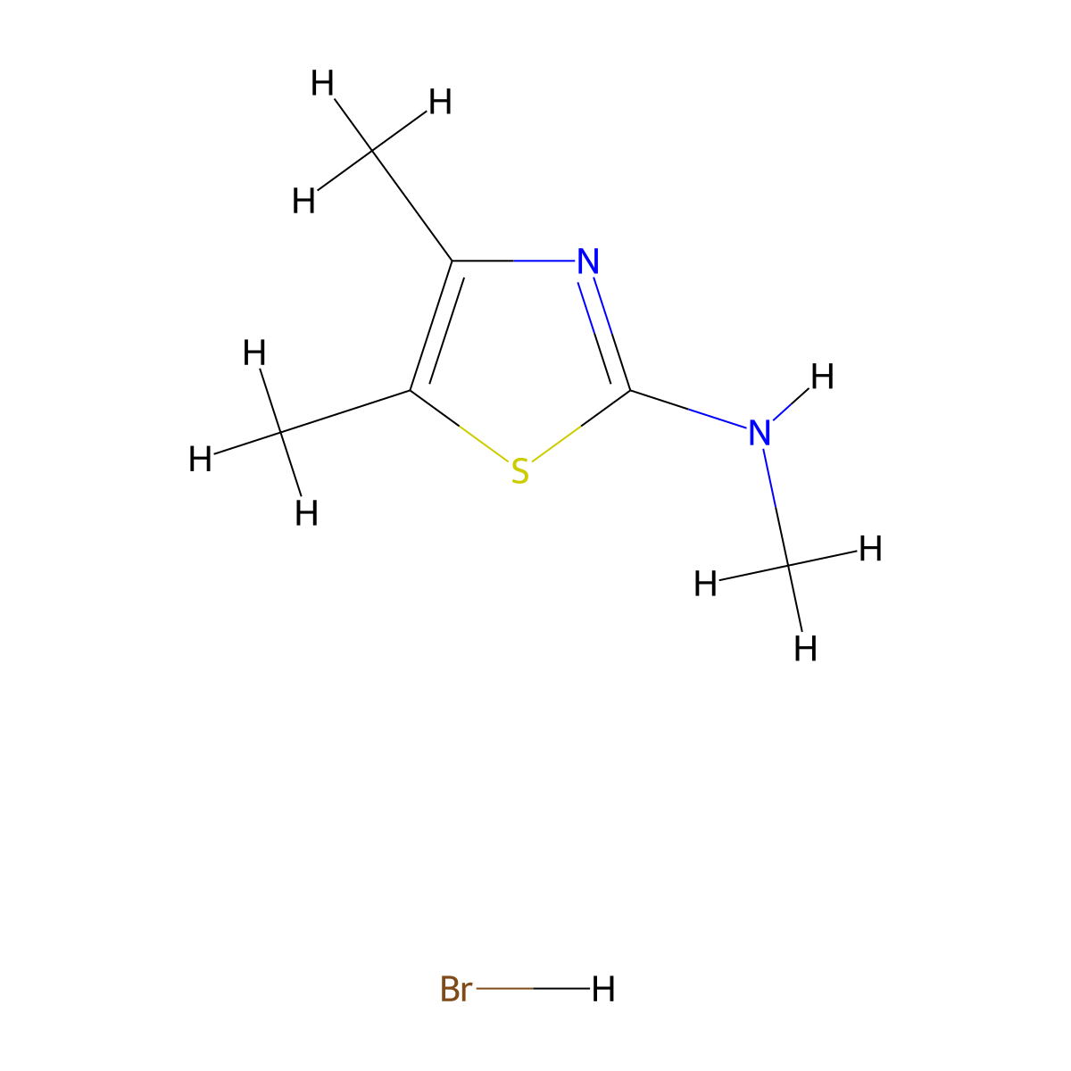 N,4,5-trimethyl-1,3-thiazol-2-amine hydrobromide molecular structure, CAS 849004-10-0