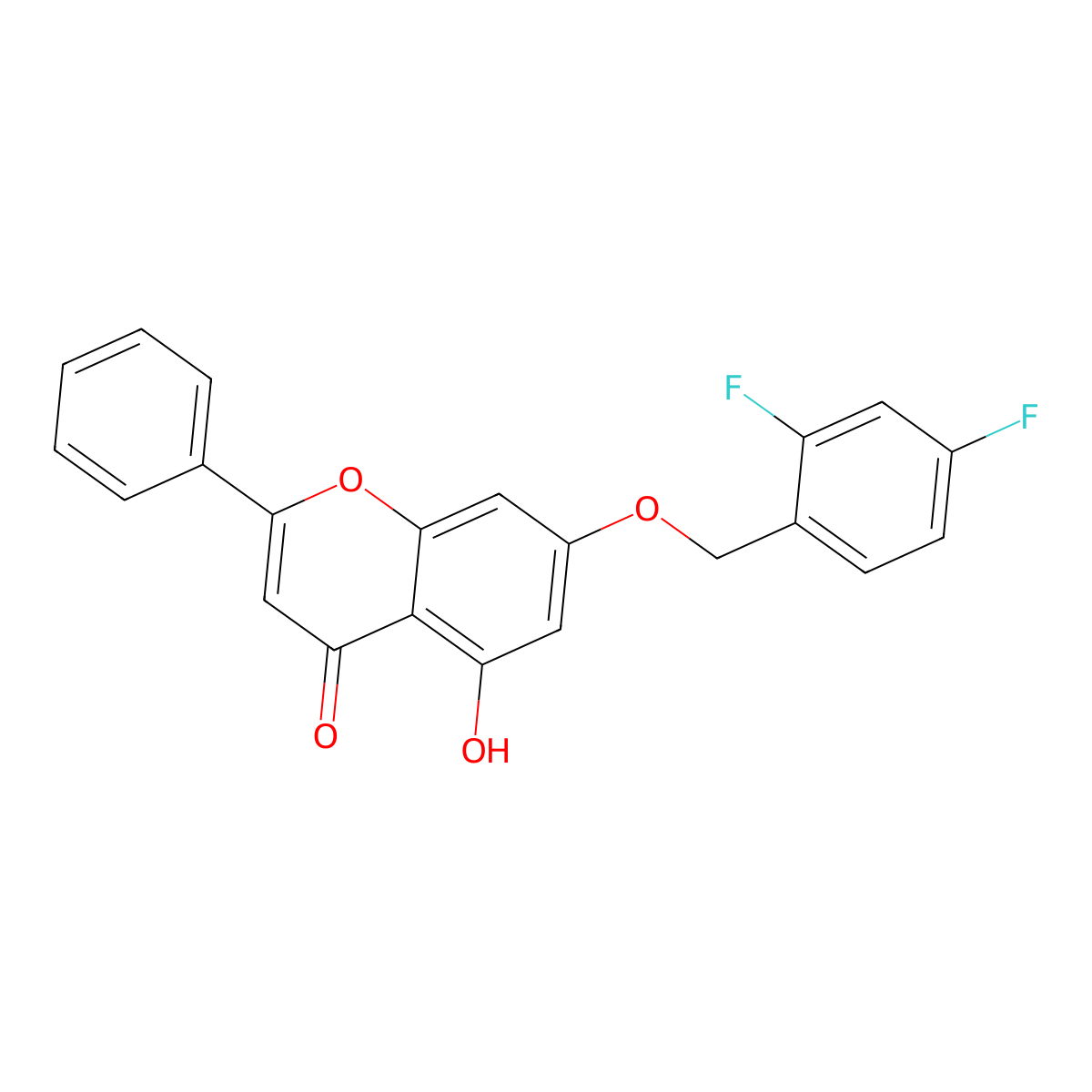 7-[(2,4-difluorobenzyl)oxy]-5-hydroxy-2-phenyl-4H-chromen-4-one molecular structure, CAS 849006-01-5