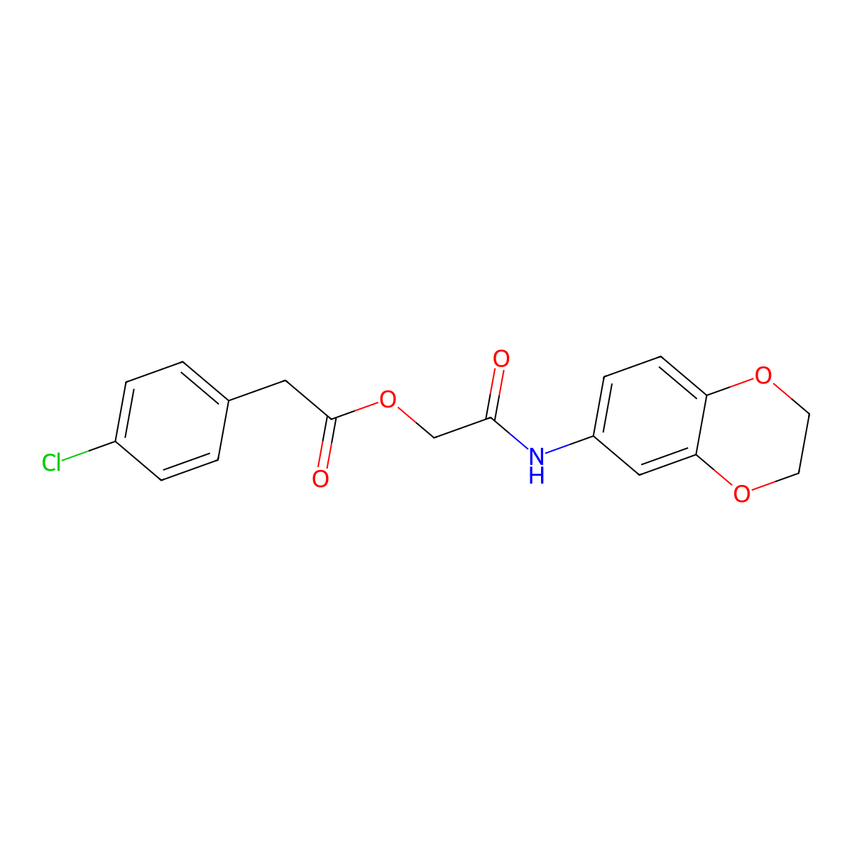 [2-(2,3-Dihydro-1,4-benzodioxin-6-ylamino)-2-oxoethyl] 2-(4-chlorophenyl)acetate molecular structure, CAS 849012-50-6