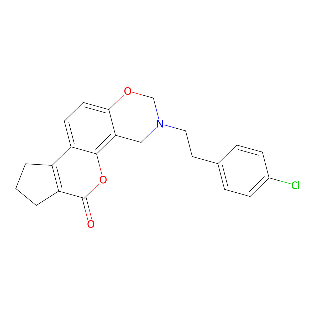 3-[2-(4-chlorophenyl)ethyl]-3,4,8,9-tetrahydro-2H-cyclopenta[3,4]chromeno[8,7-e][1,3]oxazin-6(7H)-one molecular structure, CAS 849016-68-8