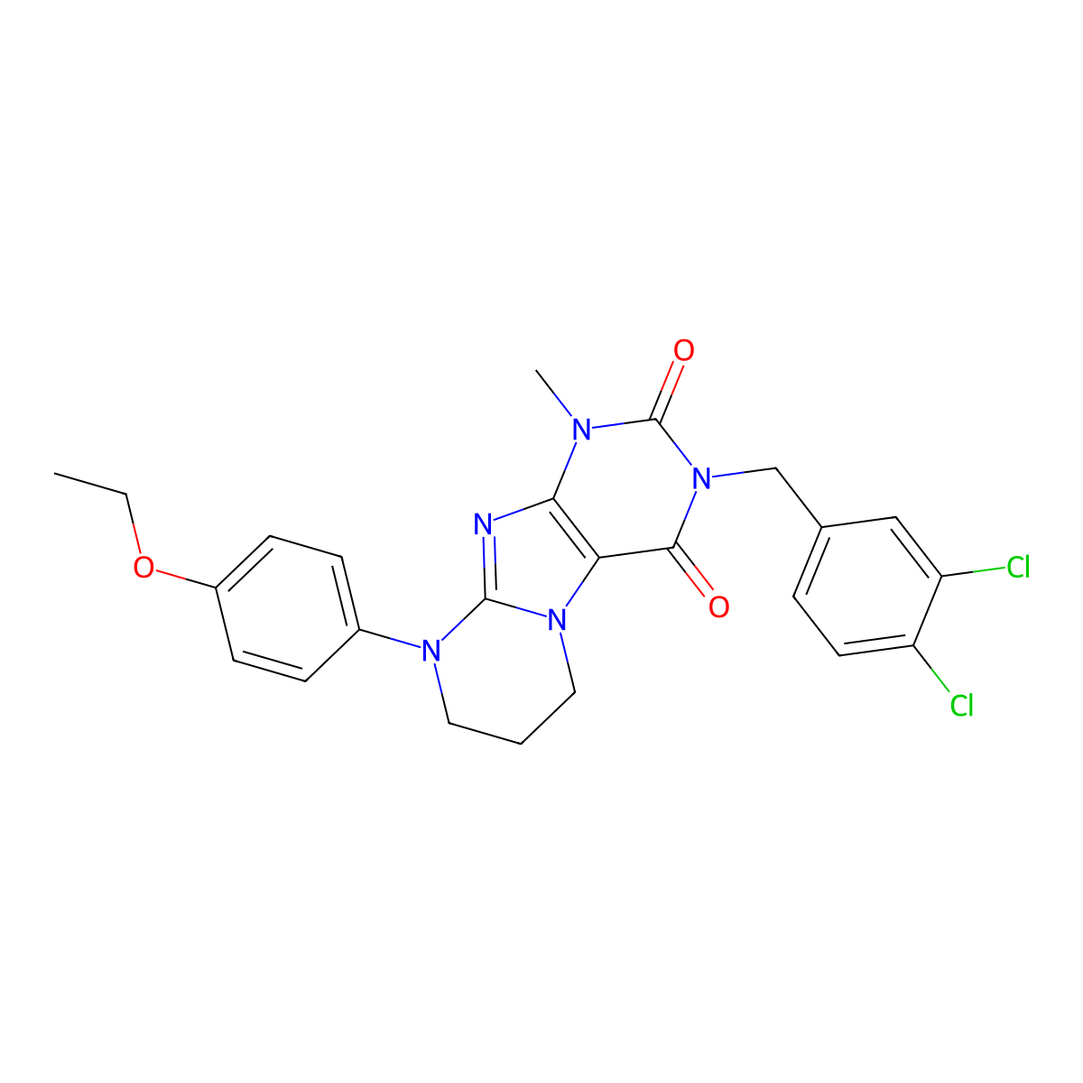 3-[(3,4-dichlorophenyl)methyl]-9-(4-ethoxyphenyl)-1-methyl-7,8-dihydro-6H-purino[7,8-a]pyrimidine-2,4-dione molecular structure, CAS 849020-54-8