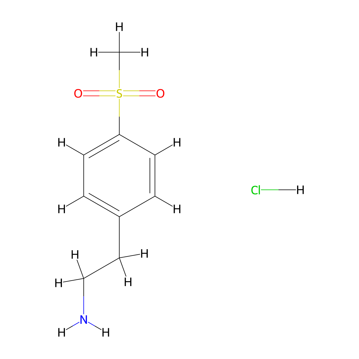 2-(4-Methanesulfonylphenyl)ethan-1-amine hydrochloride molecular structure, CAS 849020-96-8