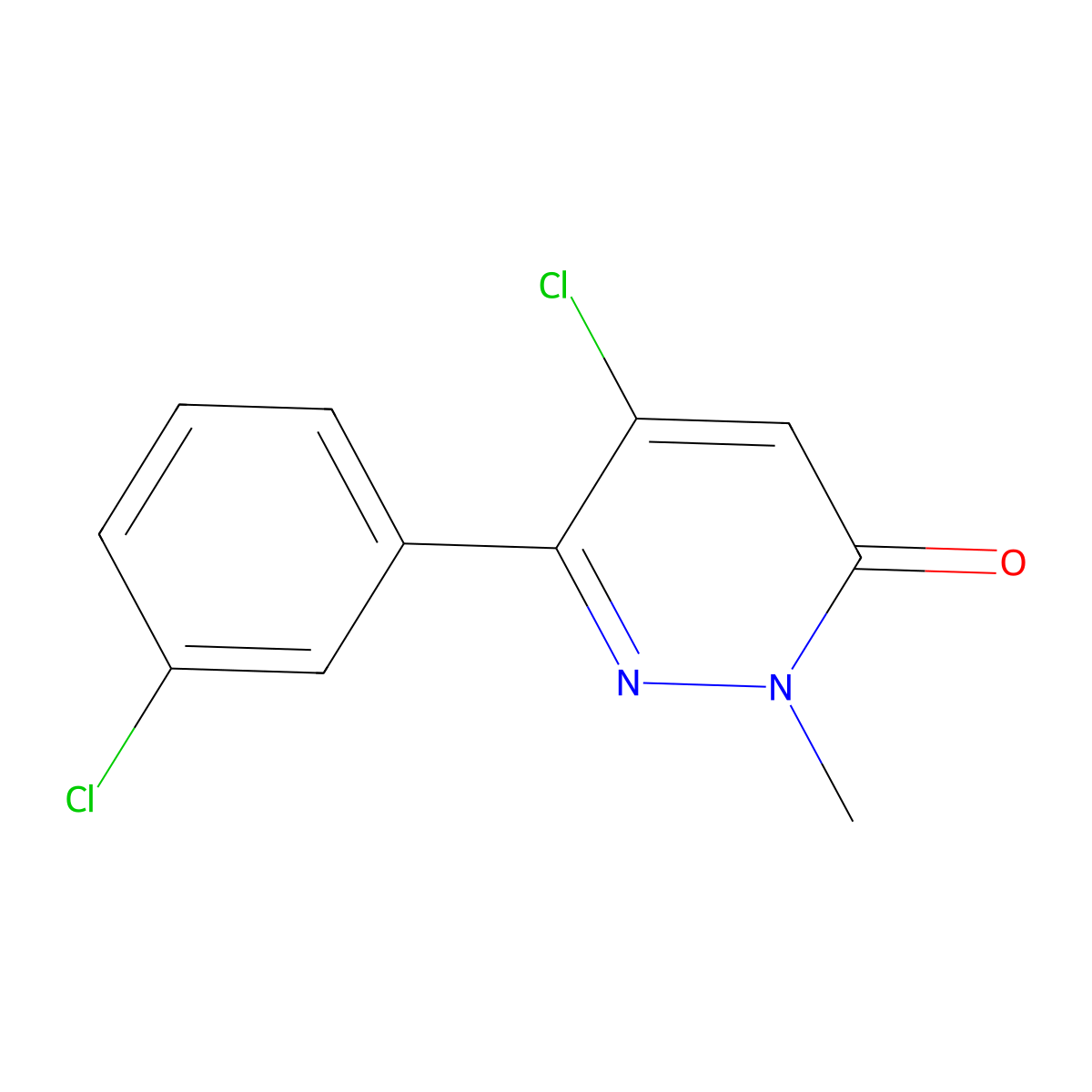 5-chloro-6-(3-chlorophenyl)-2-methylpyridazin-3(2H)-one molecular structure, CAS 849021-00-7