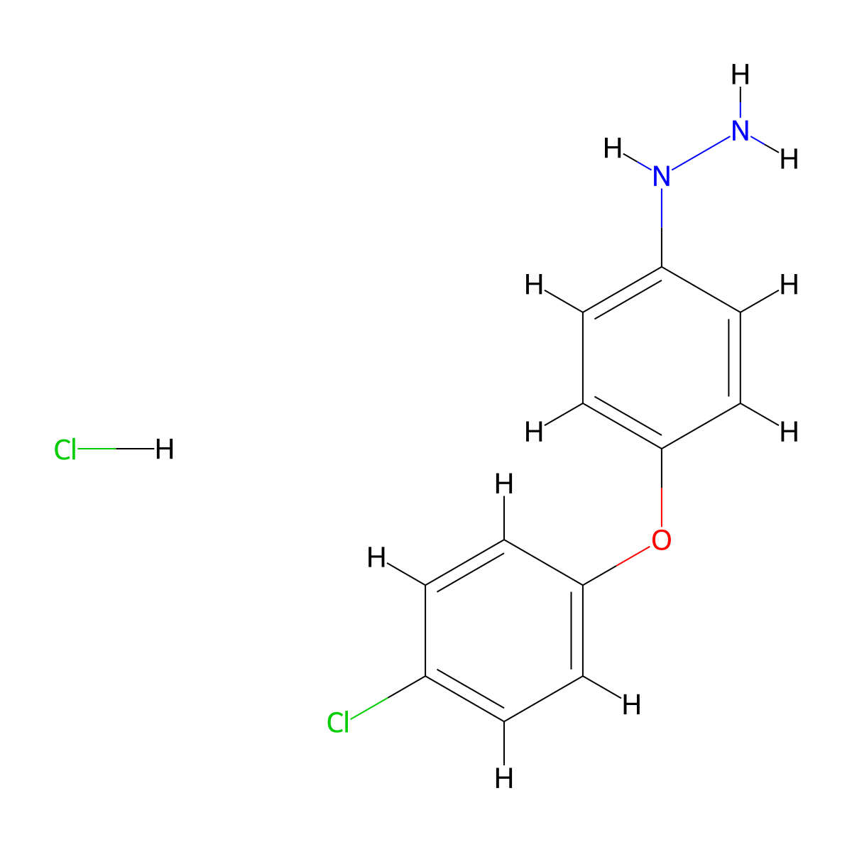 [4-(4-Chlorophenoxy)phenyl]hydrazine hydrochloride molecular structure, CAS 849021-09-6