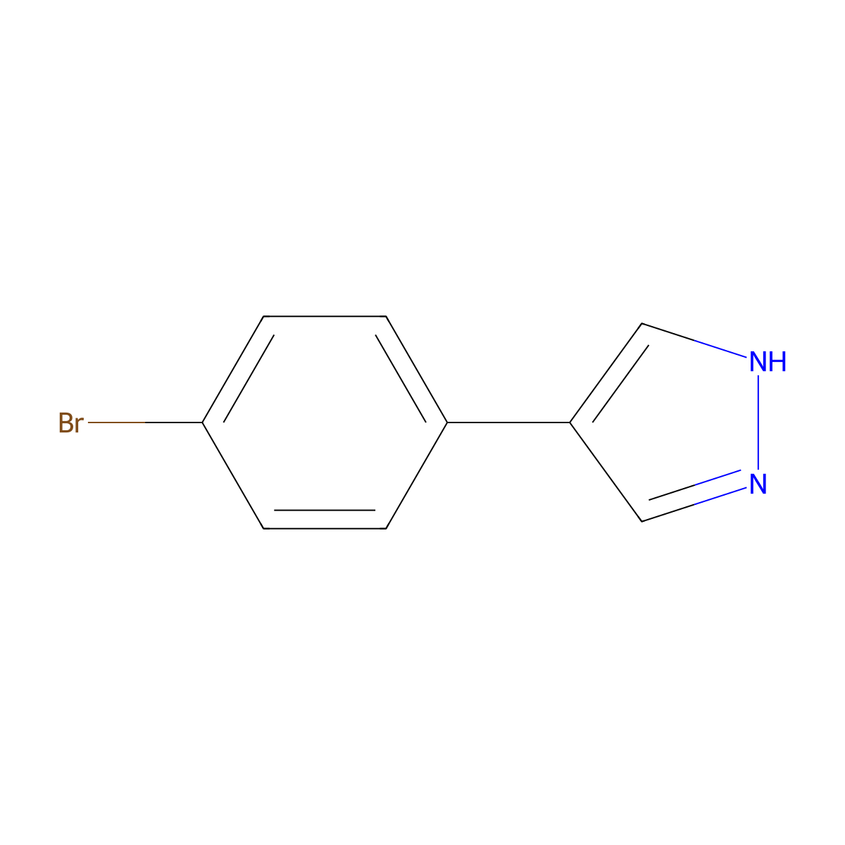 4-(4-Bromophenyl)-1H-pyrazole molecular structure, CAS 849021-16-5