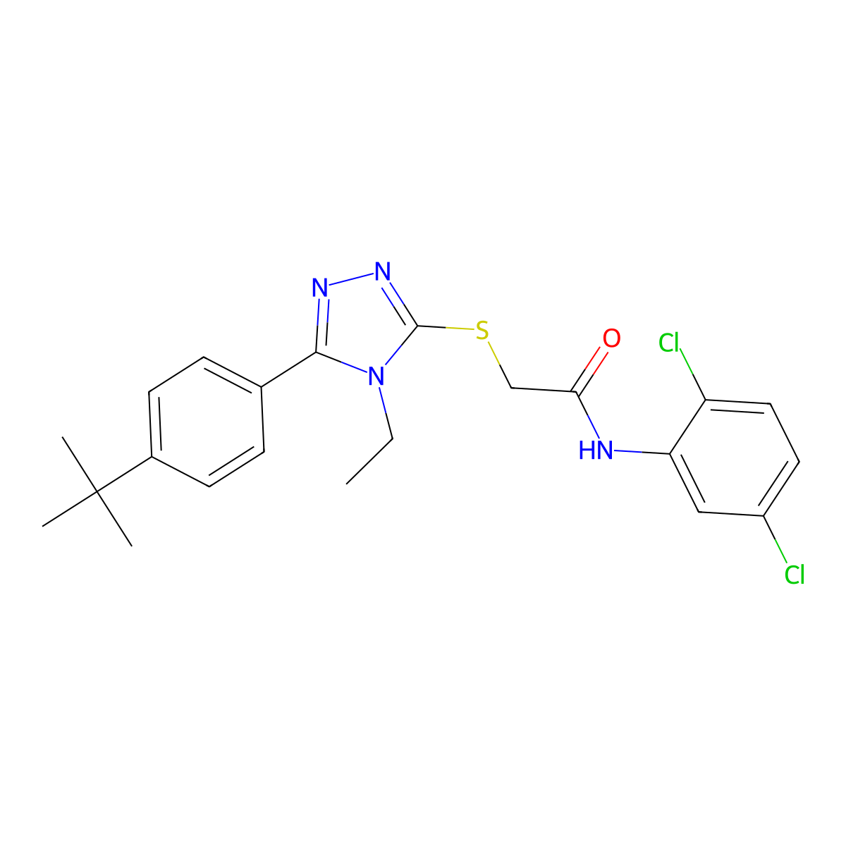 2-{[5-(4-tert-butylphenyl)-4-ethyl-4H-1,2,4-triazol-3-yl]sulfanyl}-N-(2,5-dichlorophenyl)acetamide molecular structure, CAS 849021-23-4