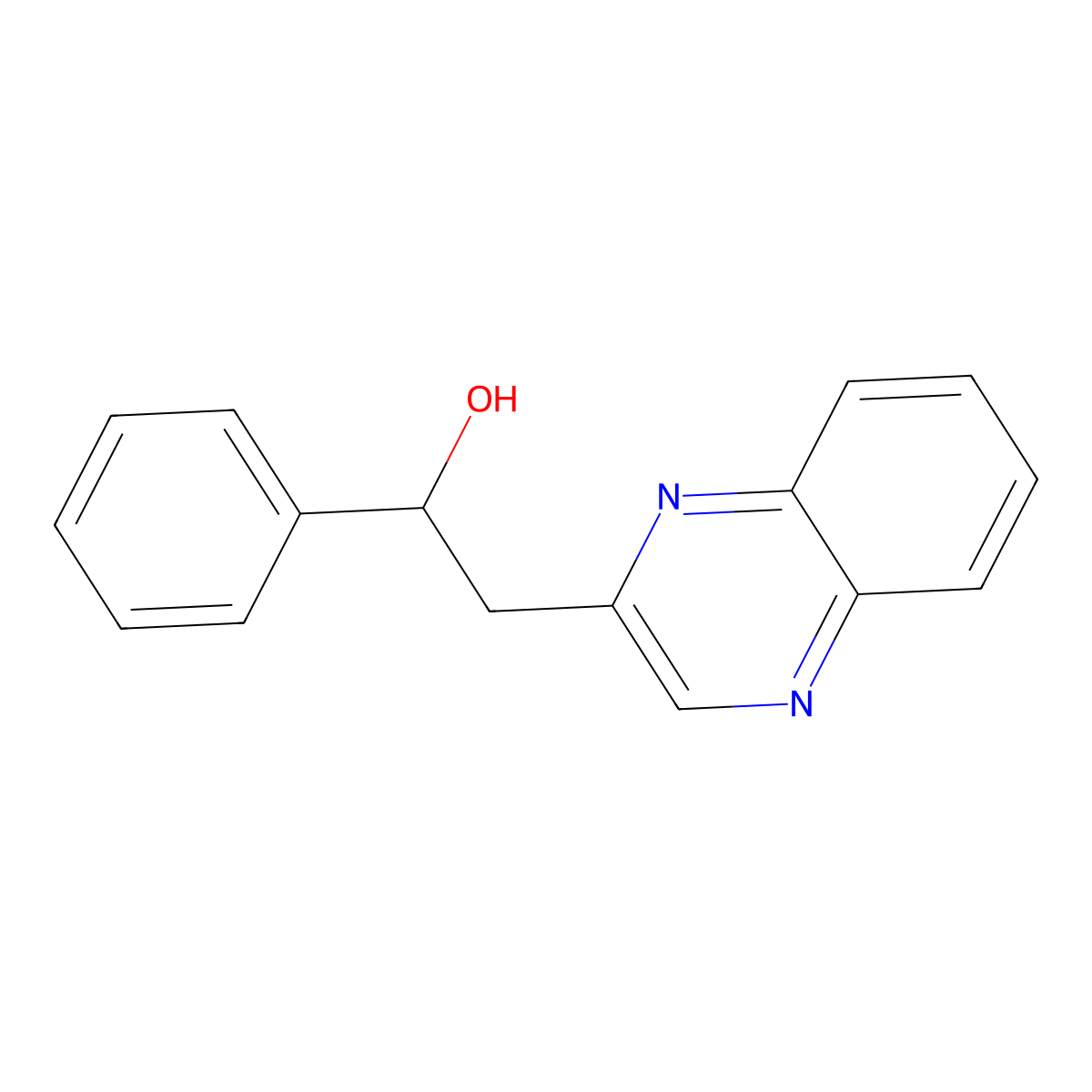 1-Phenyl-2-(quinoxalin-2-yl)ethanol molecular structure, CAS 849021-27-8