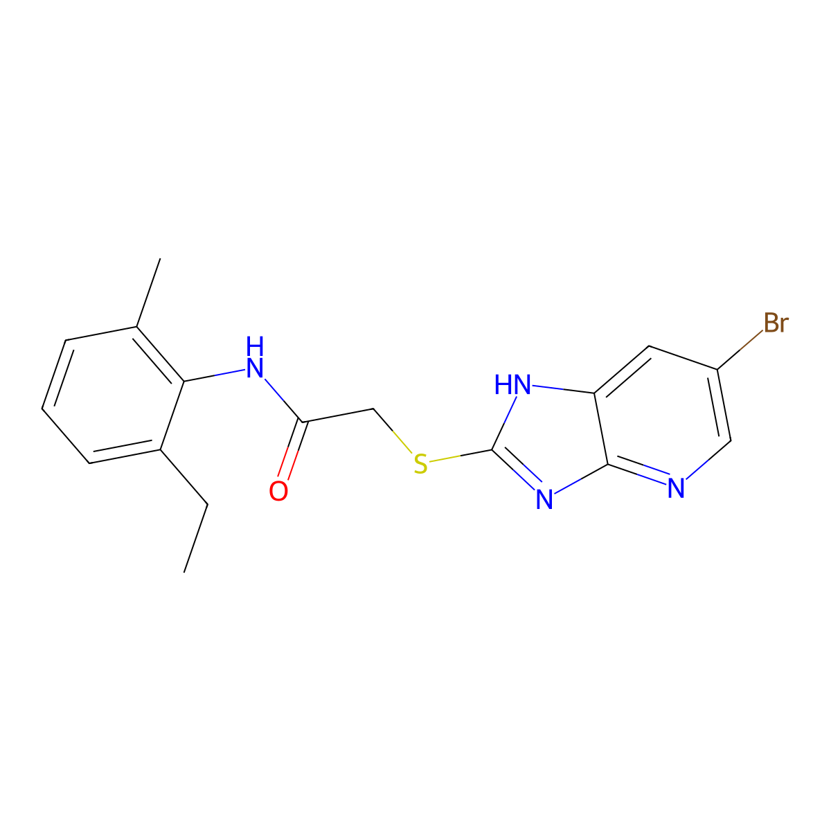 2-[(6-bromo-1H-imidazo[4,5-b]pyridin-2-yl)sulfanyl]-N-(2-ethyl-6-methylphenyl)acetamide molecular structure, CAS 849021-28-9