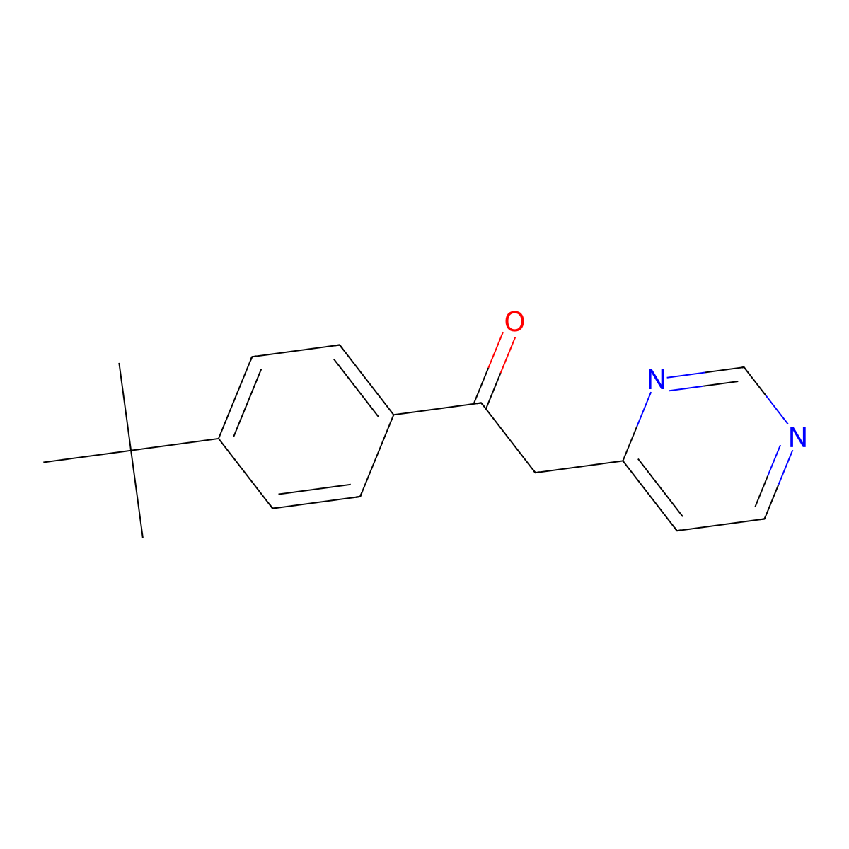 1-(4-Tert-butylphenyl)-2-pyrimidin-4-ylethanone molecular structure, CAS 849021-29-0