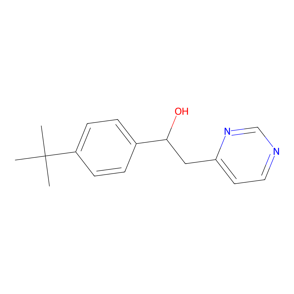1-(4-tert-Butylphenyl)-2-(pyrimidin-4-yl)ethan-1-ol molecular structure, CAS 849021-31-4