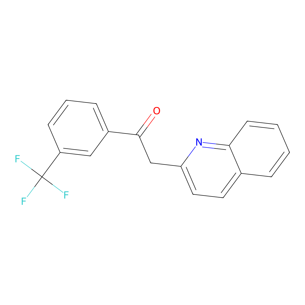 2-Quinolin-2-yl-1-[3-(trifluoromethyl)phenyl]ethanone molecular structure, CAS 849021-38-1