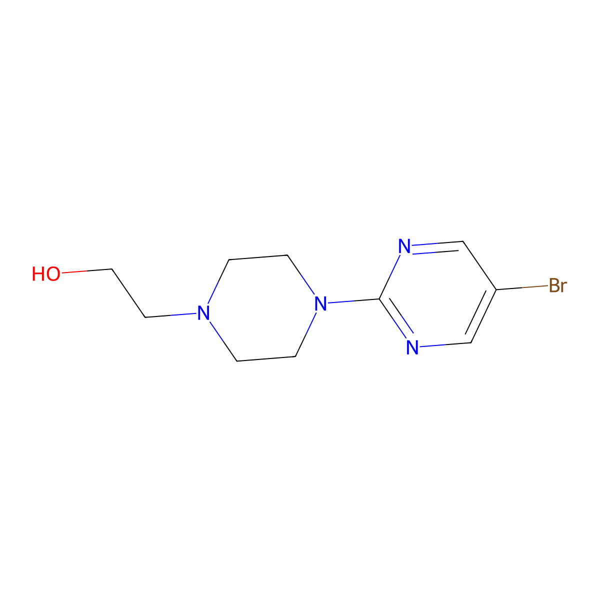 2-[4-(5-Bromopyrimidin-2-yl)piperazin-1-yl]ethanol molecular structure, CAS 849021-42-7