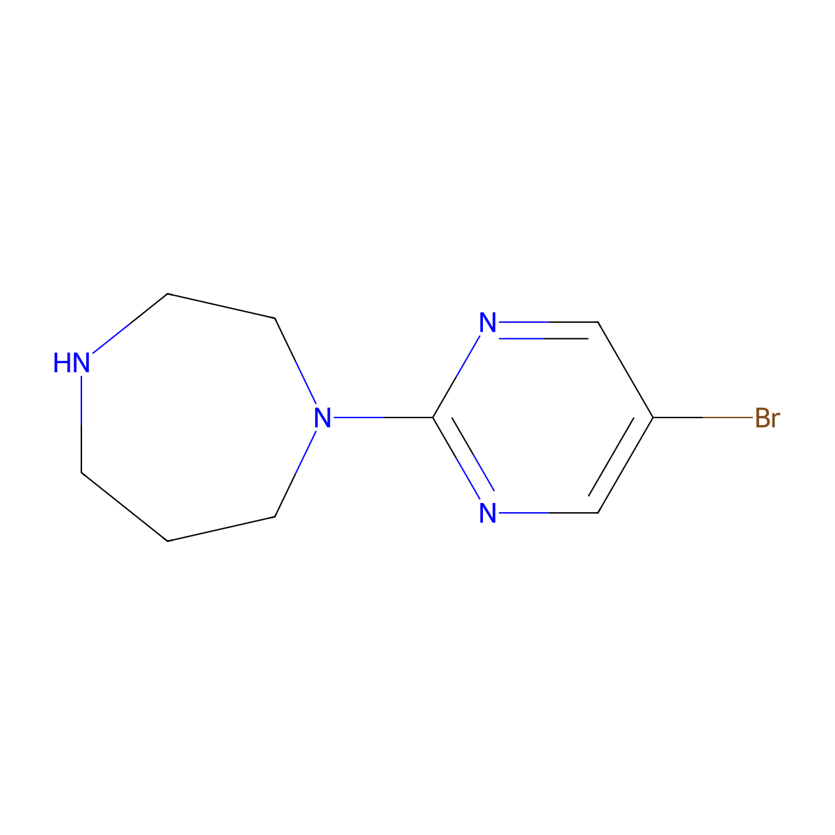 1-(5-Bromopyrimidin-2-yl)(1,4)diazepane molecular structure, CAS 849021-44-9