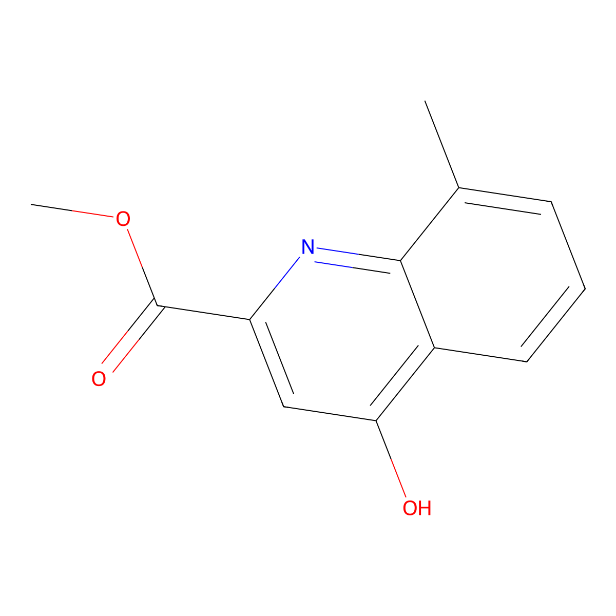 Methyl 4-hydroxy-8-methylquinoline-2-carboxylate molecular structure, CAS 849022-03-3
