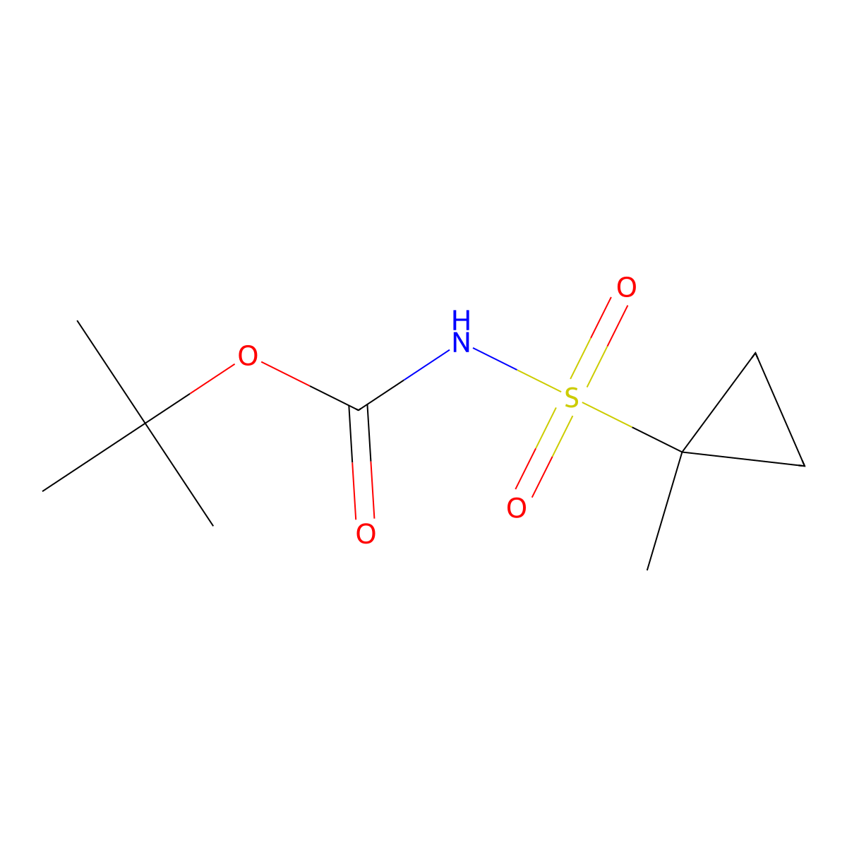 Carbamic acid, [(1-methylcyclopropyl)sulfonyl]-, 1,1-dimethylethyl ester molecular structure, CAS 849022-29-3