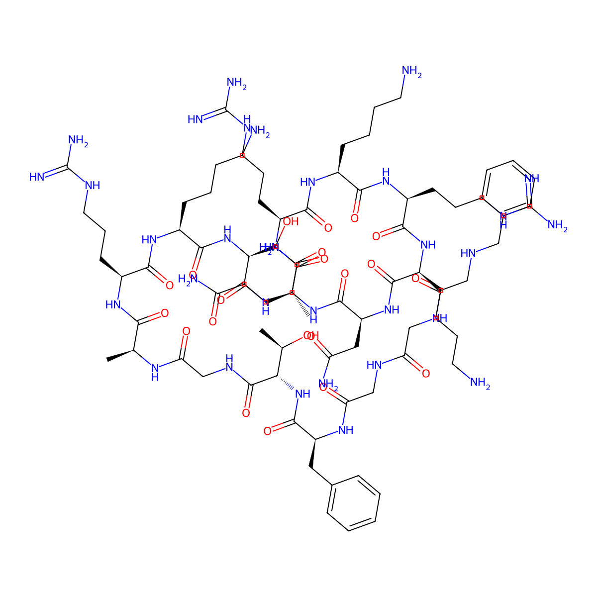 L-Glutamamide,N-(phenylmethyl)glycylglycylglycyl-L-phenylalanyl-L-threonylglycyl-L-alanyl-L-arginyl-L-lysyl-L-seryl-L-alanyl-L-arginyl-L-lysyl-L-arginyl-L-lysyl-L-asparaginyl- molecular structure, CAS 849024-68-6