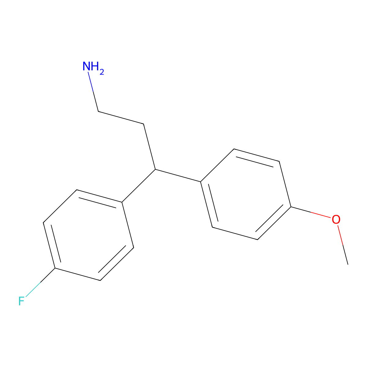 3-(4-Fluoro-phenyl)-3-(4-methoxy-phenyl)-propylamine molecular structure, CAS 849025-48-5