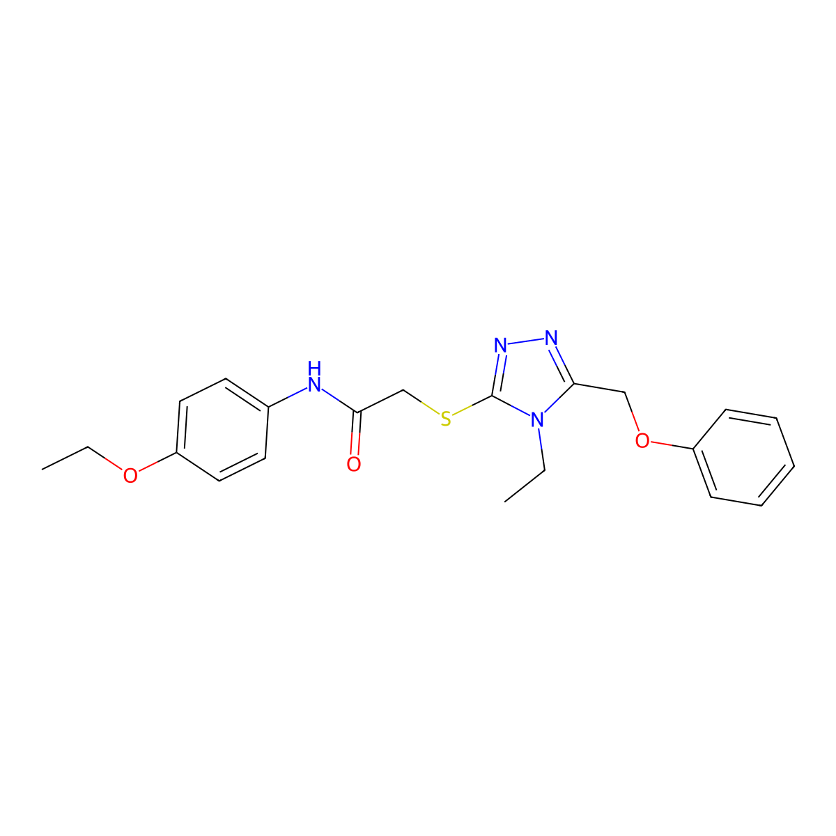N-(4-ethoxyphenyl)-2-{[4-ethyl-5-(phenoxymethyl)-4H-1,2,4-triazol-3-yl]sulfanyl}acetamide molecular structure, CAS 849028-48-4