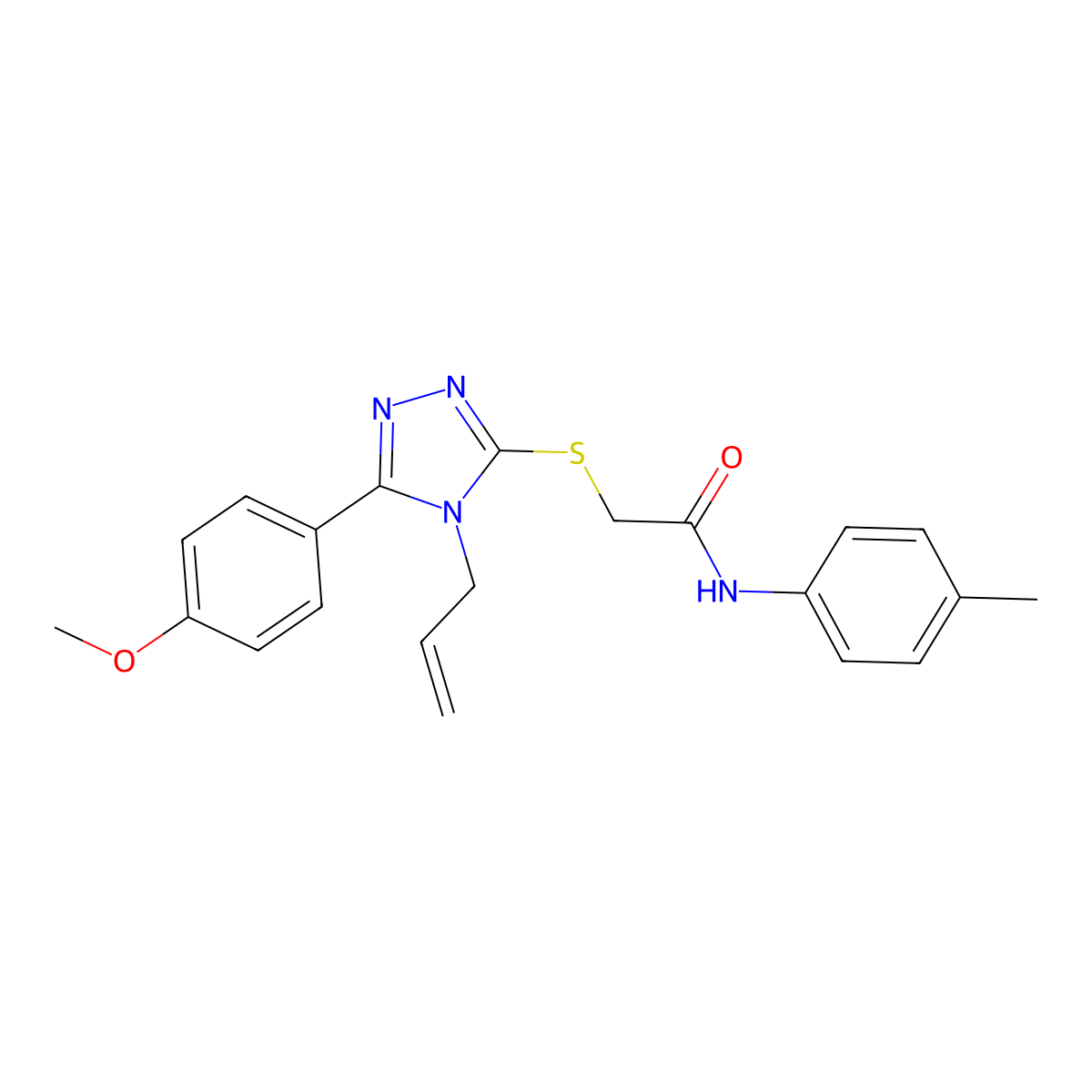 2-{[5-(4-methoxyphenyl)-4-(prop-2-en-1-yl)-4H-1,2,4-triazol-3-yl]sulfanyl}-N-(4-methylphenyl)acetamide molecular structure, CAS 849033-45-0
