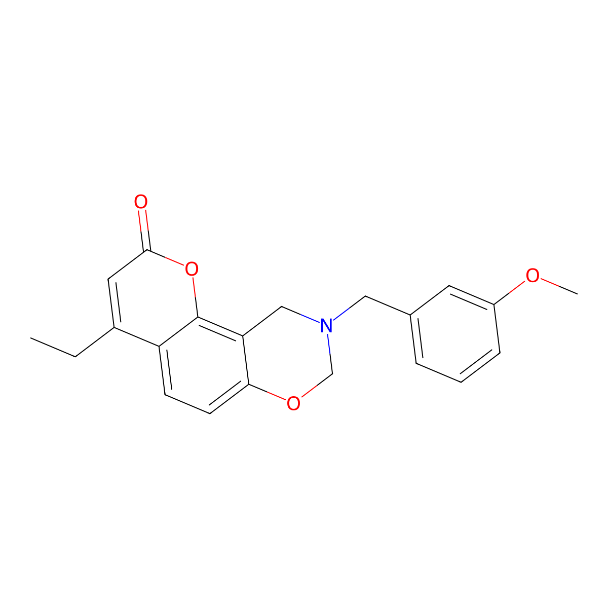 4-ethyl-9-(3-methoxybenzyl)-9,10-dihydro-2H,8H-chromeno[8,7-e][1,3]oxazin-2-one molecular structure, CAS 849033-98-3