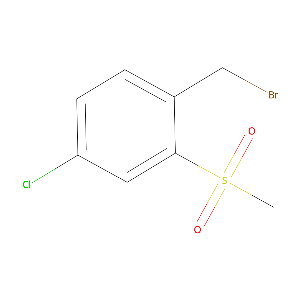 1-(Bromomethyl)-4-chloro-2-(methylsulfonyl)benzene molecular structure, CAS 849035-64-9